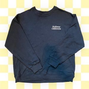 Hollister California Embroidered Black Sweatshirt - Size Small